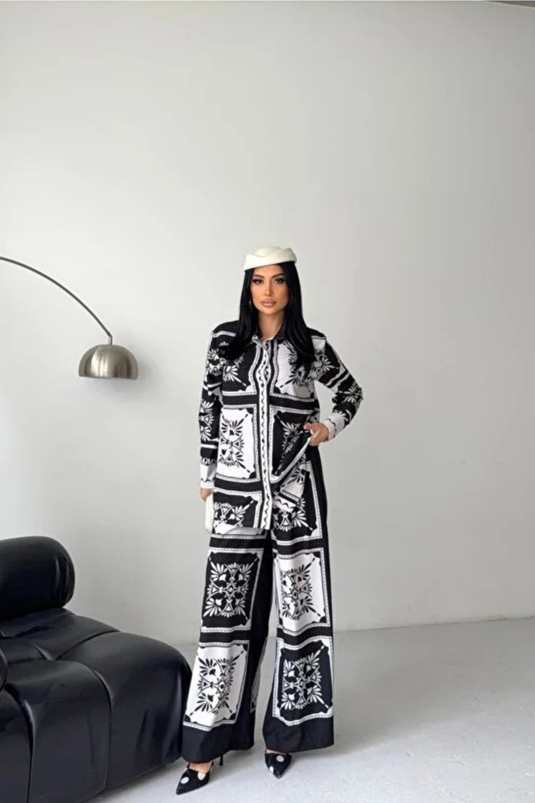 İthal Jessica Kumaş Gömlek & Pantolon İkili Takım -2619