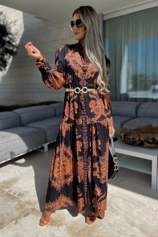Jennyfer Krep Kumaş Elbise Kahverengi (Kemer Dahildir)