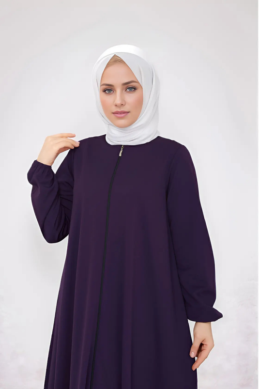 Fermuarlı Mevlana Tesettür Ferace