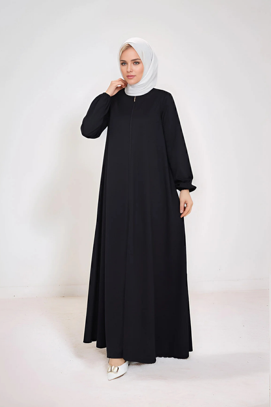 Fermuarlı Mevlana Tesettür Ferace
