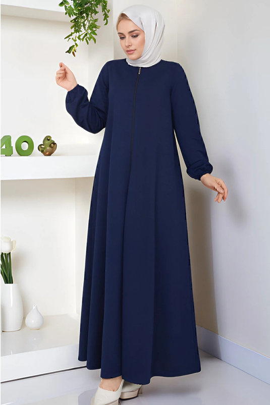 Fermuarlı Mevlana Tesettür Ferace