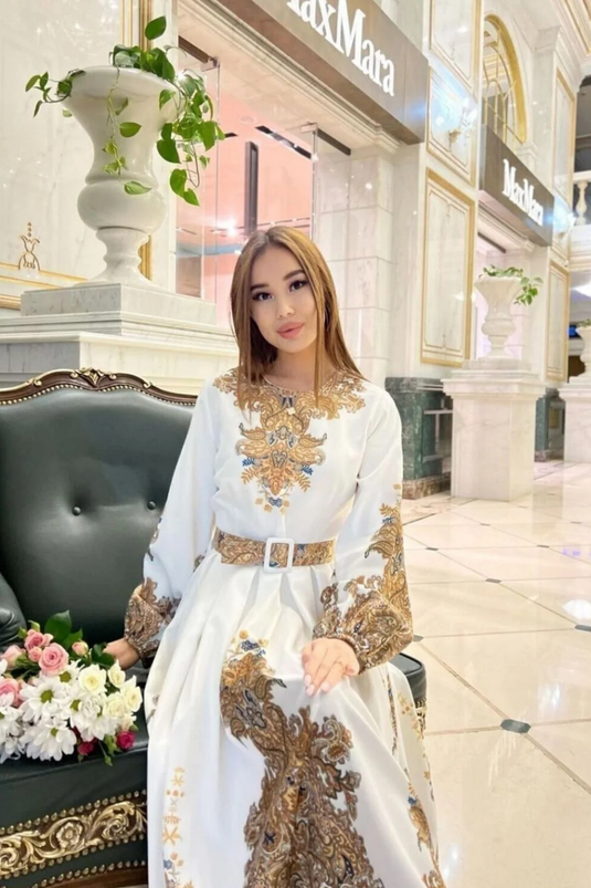 Atlas Kumaş Elbise (Kemer Dahildir)- NHN75