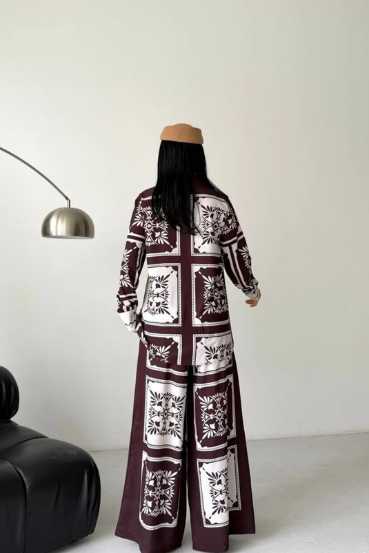İthal Jessica Kumaş Gömlek & Pantolon İkili Takım -2619