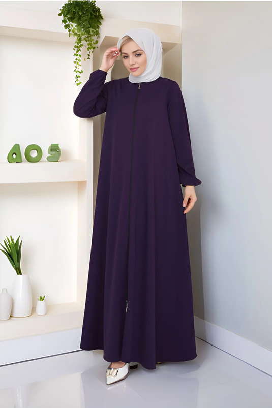 Fermuarlı Mevlana Tesettür Ferace